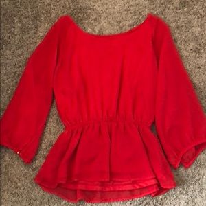Red Peplum Blouse